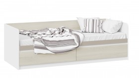 Кровать «Сканди» с 2 ящиками Дуб Гарден/Белый/Глиняный серый в Вологде - vologda.katalogmebeli.com | фото
