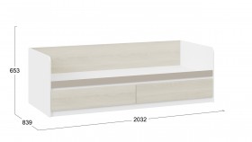 Кровать «Сканди» с 2 ящиками Дуб Гарден/Белый/Глиняный серый в Вологде - vologda.katalogmebeli.com | фото 3