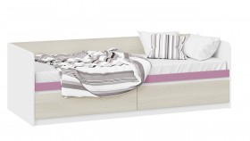 Кровать «Сканди» с 2 ящиками Дуб Гарден/Белый/Лиловый в Вологде - vologda.katalogmebeli.com | фото 1