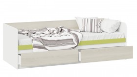 Кровать «Сканди» с 2 ящиками Дуб Гарден/Белый/Зеленый в Вологде - vologda.katalogmebeli.com | фото 2