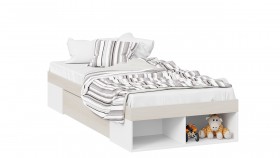Кровать «Сканди» с ящиком Дуб Гарден/Белый в Вологде - vologda.katalogmebeli.com | фото 1