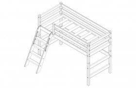 Кровать Соня вариант 6 полувысокая с наклонной лестницей Лаванда в Вологде - vologda.katalogmebeli.com | фото 3