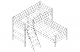 Кровать Соня вариант 8 угловая с наклонной лестницей Белый полупрозрачный в Вологде - vologda.katalogmebeli.com | фото 3