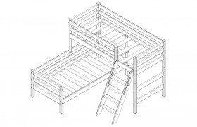 Кровать Соня вариант 8 угловая с наклонной лестницей Белый полупрозрачный в Вологде - vologda.katalogmebeli.com | фото 4