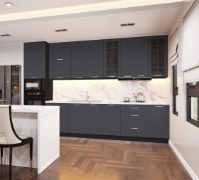 Кухонный гарнитур 1,8м Луксор высокие модули (Клен серый/корпус венге) в Вологде - vologda.katalogmebeli.com | фото