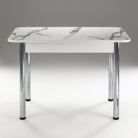 Кухонный стол 1100*700/400 ф 2 Пластик, мрамор белый в Вологде - vologda.katalogmebeli.com | фото 1