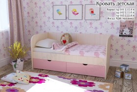 Мальвина Кровать детская 2 ящика 1.6 Розовыйй глянец в Вологде - vologda.katalogmebeli.com | фото