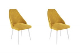 Набор стульев Милан 2 шт (желтый велюр/белый) в Вологде - vologda.katalogmebeli.com | фото