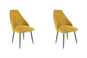 Набор стульев Милан 2 шт (желтый велюр/черный) в Вологде - vologda.katalogmebeli.com | фото