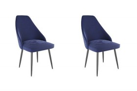 Набор стульев Милан 2 шт (синий велюр/черный) в Вологде - vologda.katalogmebeli.com | фото