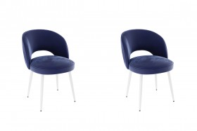 Набор стульев Моли 2 шт (синий велюр/белый) в Вологде - vologda.katalogmebeli.com | фото