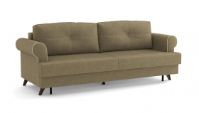 Оливер / диван - кровать 3-х местн. (еврокнижка) (велюр велутто коричневый 23 в Вологде - vologda.katalogmebeli.com | фото 1