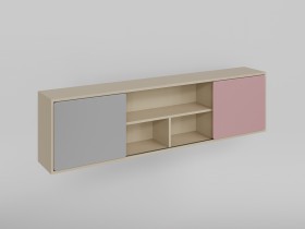 Полка между шкафами 1660 Грэйси (Розовый/Серый/корпус Клен) в Вологде - vologda.katalogmebeli.com | фото