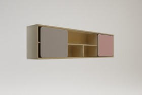 Полка между шкафами 1660 Грэйси (Розовый/Серый/корпус Клен) в Вологде - vologda.katalogmebeli.com | фото 2