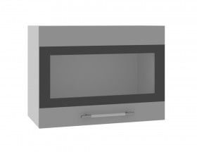 Ройс ВПГСФ 600 Шкаф верхний горизонтальный со стеклом с фотопечатью высокий (Грей софт/корпус Серый) в Вологде - vologda.katalogmebeli.com | фото