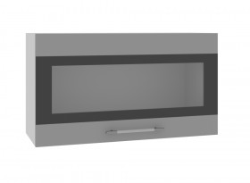 Ройс ВПГСФ 800 Шкаф верхний горизонтальный со стеклом с фотопечатью высокий (Грей софт/корпус Серый) в Вологде - vologda.katalogmebeli.com | фото