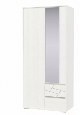 Шкаф 2-х дверный с ящиками Аделина 1000 Рамух белый в Вологде - vologda.katalogmebeli.com | фото
