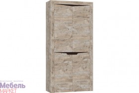 Шкаф 2-х створчатый комбинированный Хилтон (Дуб юкон/Гранж) в Вологде - vologda.katalogmebeli.com | фото