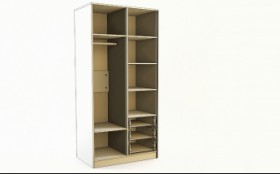 Шкаф 2-х створчатый с ящиками Грэйси (Розовый/Серый/корпус Клен) в Вологде - vologda.katalogmebeli.com | фото 3
