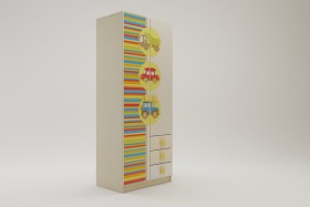 Шкаф 2-х створчатый с ящиками Клаксон (Бежевый/корпус Клен) в Вологде - vologda.katalogmebeli.com | фото