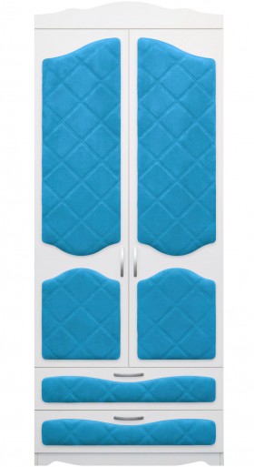 Шкаф 2-х створчатый с ящиками серии Иллюзия 84 Ярко-голубой в Вологде - vologda.katalogmebeli.com | фото