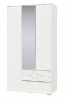 Шкаф 3-х дверный с ящиками Аделина 1200 Рамух белый в Вологде - vologda.katalogmebeli.com | фото