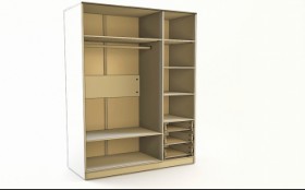Шкаф 3-х створчатый с ящиками Эппл (Зеленый/Белый/корпус Клен) в Вологде - vologda.katalogmebeli.com | фото 4