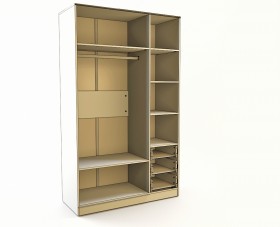 Шкаф 3-х створчатый с ящиками Эппл (Зеленый/Белый/корпус Клен) в Вологде - vologda.katalogmebeli.com | фото 3