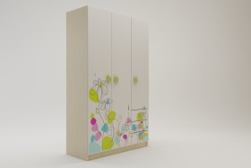 Шкаф 3-х створчатый с ящиками Флёр (Белый/корпус Клен) в Вологде - vologda.katalogmebeli.com | фото