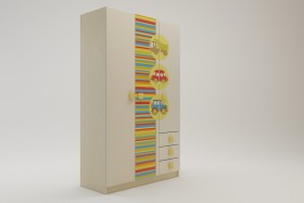 Шкаф 3-х створчатый с ящиками Клаксон (Бежевый/корпус Клен) в Вологде - vologda.katalogmebeli.com | фото