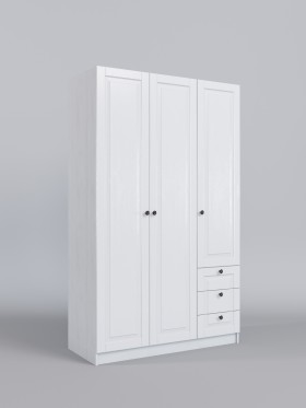 Шкаф 3-х створчатый с ящиками Классика (Белый/корпус Выбеленное дерево) в Вологде - vologda.katalogmebeli.com | фото