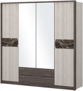 Шкаф четырехстворчатый с зеркалом Шк69.1 Николь в Вологде - vologda.katalogmebeli.com | фото 1