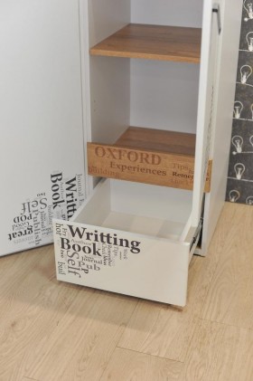 Шкаф для белья «Оксфорд» (Ривьера/Белый с рисунком) в Вологде - vologda.katalogmebeli.com | фото 4
