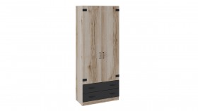 Шкаф для одежды комбинированный «Окланд» (Фон Черный/Дуб Делано) в Вологде - vologda.katalogmebeli.com | фото
