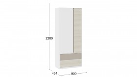 Шкаф для одежды комбинированный «Сканди» Дуб Гарден/Белый/Глиняный серый в Вологде - vologda.katalogmebeli.com | фото 4