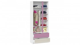 Шкаф для одежды комбинированный «Сканди» Дуб Гарден/Белый/Лиловый в Вологде - vologda.katalogmebeli.com | фото 4