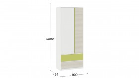 Шкаф для одежды комбинированный «Сканди» Дуб Гарден/Белый/Зеленый в Вологде - vologda.katalogmebeli.com | фото 5