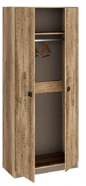 Шкаф для одежды «Пилигрим» (Дуб Каньон светлый, Фон серый) в Вологде - vologda.katalogmebeli.com | фото 2