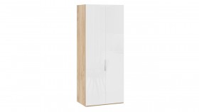 Шкаф для одежды с 2 глухими дверями «Эмбер» Яблоня Беллуно/Белый глянец в Вологде - vologda.katalogmebeli.com | фото