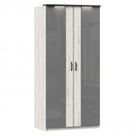 Техно ЛД 678.130.000.007 Шкаф 2-хстворчатый с комбинированными дверями (Дуб Крафт белый/Серый шифер) в Вологде - vologda.katalogmebeli.com | фото