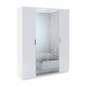 Шкаф с зер. 4 двери М22 Спальня Тиффани (белый текстурный) в Вологде - vologda.katalogmebeli.com | фото 1