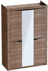 Шкаф трехдверный Соренто Дуб стирлинг/Кофе структурный матовый в Вологде - vologda.katalogmebeli.com | фото