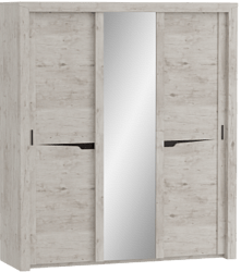 Шкаф трехдверный Соренто с раздвижными дверями Дуб бонифаций/Кофе структурный матовый в Вологде - vologda.katalogmebeli.com | фото 1
