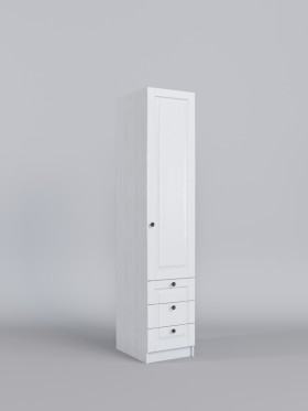 Шкаф угловой (секция с ящиками) Классика (Белый/корпус Выбеленное дерево) в Вологде - vologda.katalogmebeli.com | фото