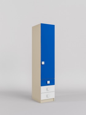 Шкаф угловой (секция с ящиками) Скай люкс (Синий/Белый/корпус Клен) в Вологде - vologda.katalogmebeli.com | фото