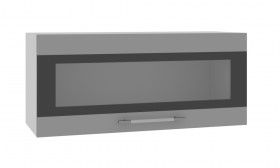Скала ПГСФ 800 Шкаф верхний горизонтальный со стеклом с фотопечатью (Гранит Грей/корпус Серый) в Вологде - vologda.katalogmebeli.com | фото