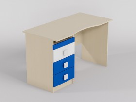Стол (столешница с выемкой) Скай люкс (Синий/Белый/корпус Клен) в Вологде - vologda.katalogmebeli.com | фото