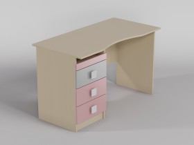 Стол (столешница с выемкой) Грэйси (Розовый/Серый/корпус Клен) в Вологде - vologda.katalogmebeli.com | фото