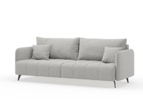 Валериан диван трёхместный прямой Светло-серый, ткань RICO FLEX 108 в Вологде - vologda.katalogmebeli.com | фото